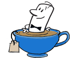 karikatura Angleža v čajnem lončku